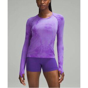 Lululemon Swiftly Tech Long-Sleeve Shirt 2.0 *Race Length Marble Dye Purple 4